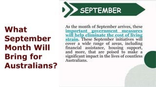 What September Month Will Bring for Australians